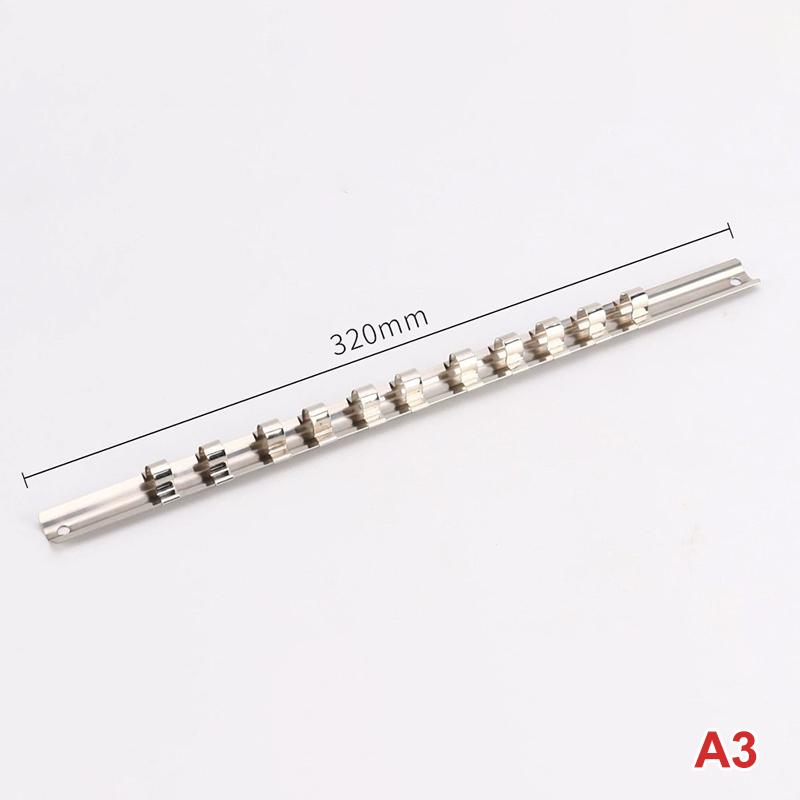 3/8 Inch Socket Storage Rack Stainless Steel With 8/10/11 Clips Socket Storage Rack For Storing Loose Socket Rail