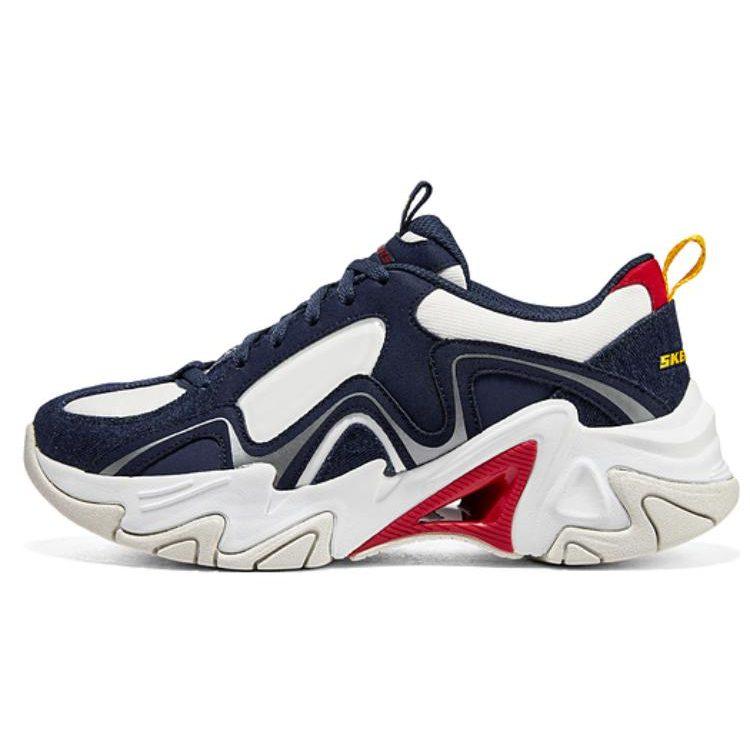 Skechers Stamina V3 Mecha Shoes 3 Low Top Chunky Sneakers Women's Blue Red 896212-NVRD
