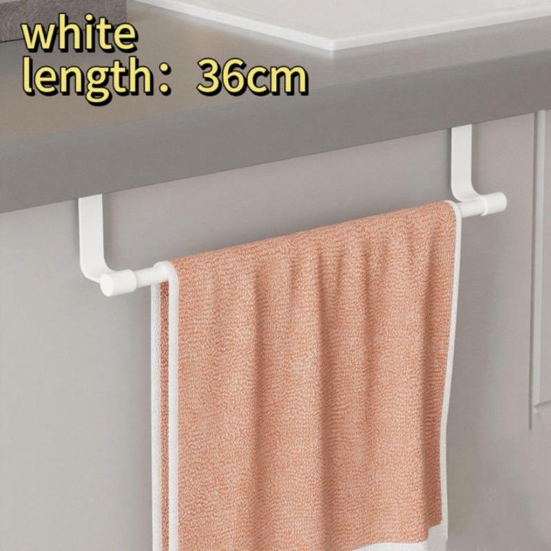 Towel Rod Steel Metal Wire Over Cabinet Towel Rack Storage Organizer Bathroom Door Hanging Towels Rack Punch-free Rag Hanger