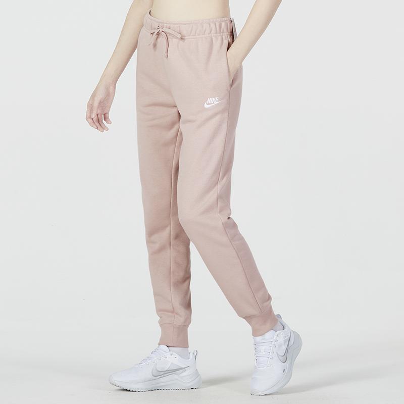 Nike Logo Print Solid Color Jogger Pants Women Bottoms Pink DQ5192-601
