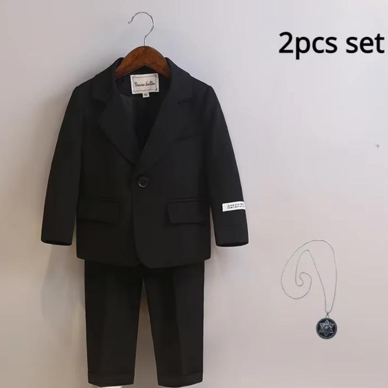Boys Formal Suits 2yrs To 12yrs Children Performance Costumes Gentleman Kids Wedding Birthday Blazer Set Toddler Birthday Gown