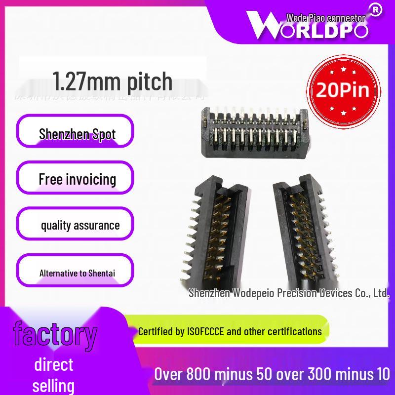 TFM-110 20-Pin 1.27mm Male 2-Row Board-to-Board Connector