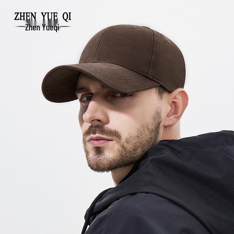 Unisex Plain Cotton Baseball Cap - European & American Style, Curved Hard Brim, Sun Protection