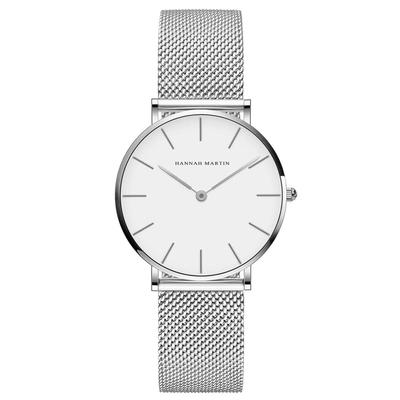 Hannah Martin Analog Waterproof Watch for Cute and Made In Japan Stylish and Popular Gift Women, Simple, Movement, (Silver)