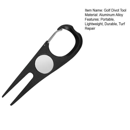Golf Divot Repair Tool Aluminum Alloy Green Fork with Magnetic Ball Marker Golf Accessories for Men Women Golfers