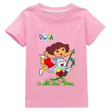 Dora Bambini Abbigliamento Cotone Bambine Manica Corta Capispalla Estivi Bambini T-shirt Carina Bambini Top Casuali