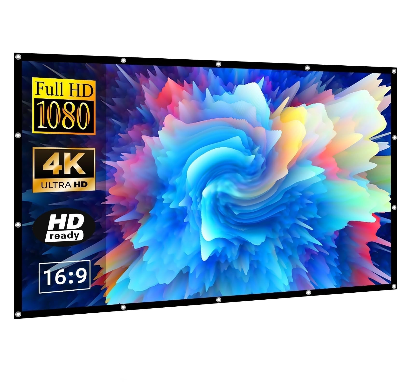 

VERCORKIN Projection Screen 300 Inch Outdoor Thick Canvas Projection Rope and Storage Bag Included 664cm373cm