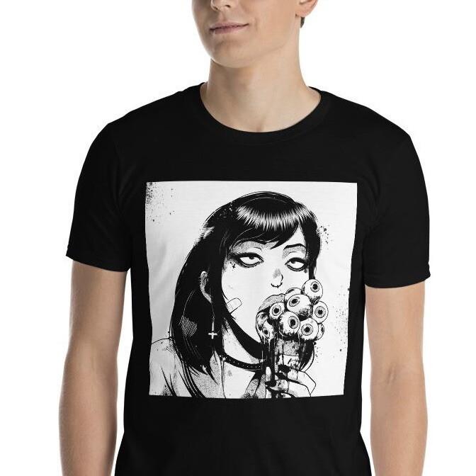 

Creepy Anime Horror Eyeballs Disgusting Short-Sleeve Unisex T-Shirt 4XL
