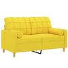 2-seater Sofa - Maison Exclusive - Polyester Fabric - Robust Metal Frame - Light Yellow