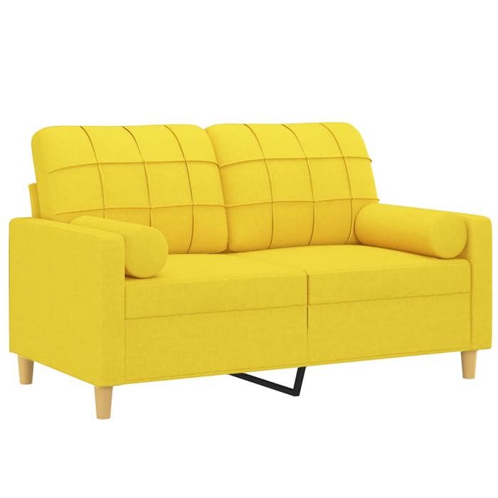 2-seater Sofa - Maison Exclusive - Polyester Fabric - Robust Metal Frame - Light Yellow