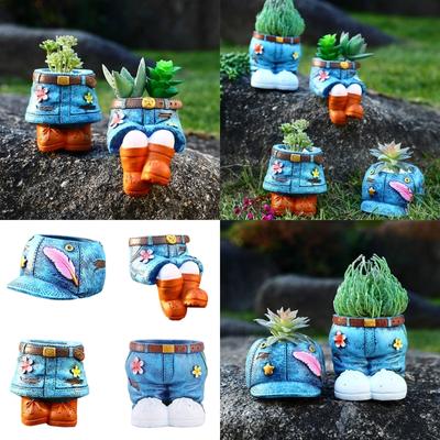 Resin Planter Decorative Flower Pots Figurine For Garden and Home Use Succulent Flowerpot Decoration for Indoor Outdoor