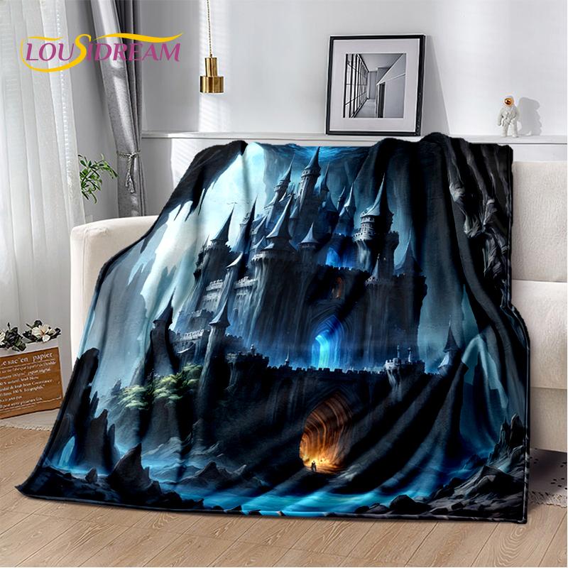 Fairyland Fairy Tale Castle Mysterious Gothic Dream Cartoon Soft Blanket,Soft Throw Blanket for Home Bedroom Bed Sofa Child Gift