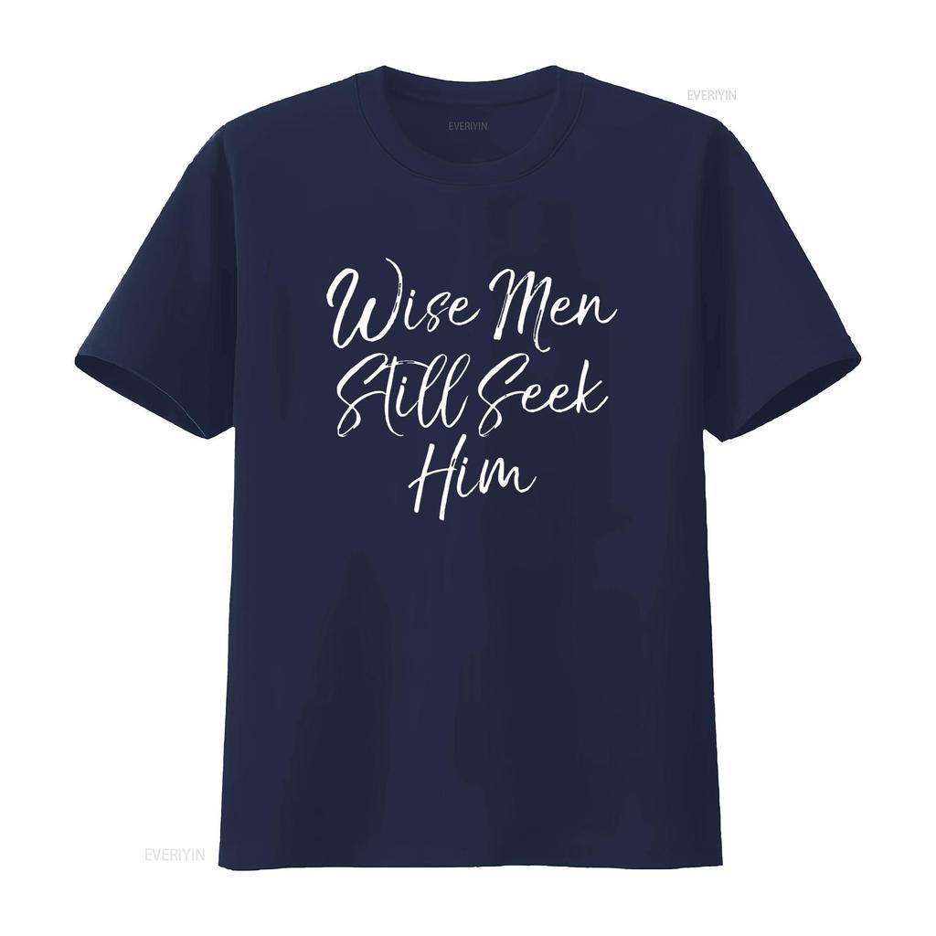 Womens Wise Men Still Seek Him T Shirt Christmas For Black 2XL vintage Washed Comfortable Top For Everyday Wear Soft Slightly