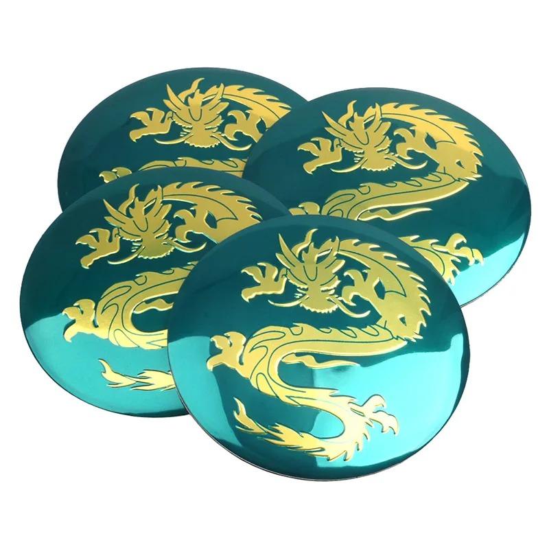 4pcs/set Universal 56mm 60mm Dragon Emblem Car Wheel Center Hub Cap Dust-Proof Sticker Covers