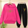 A Loose and Casual Sportswear Set of Hooded Sweatshirts and Trousers for Children, Suitable for Boys and Girls Aged 3 To 13