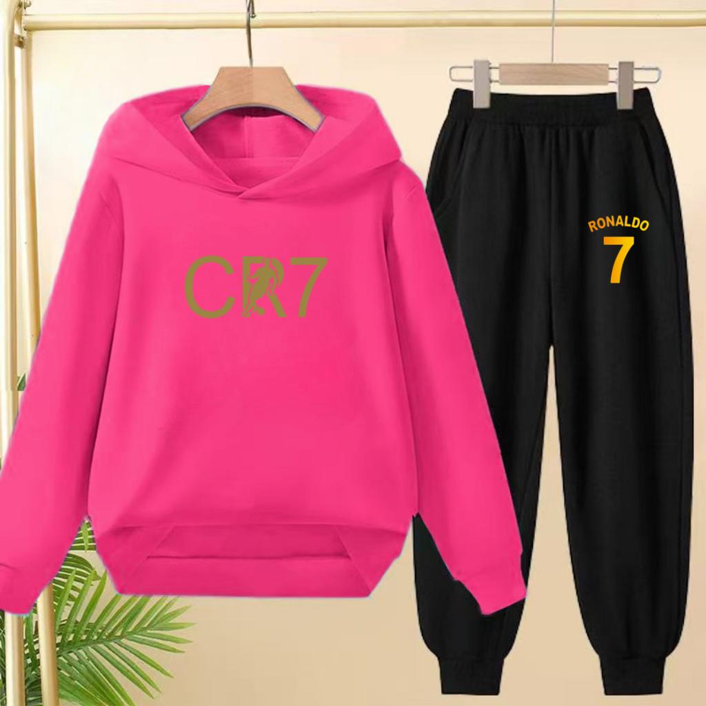 A Loose and Casual Sportswear Set of Hooded Sweatshirts and Trousers for Children, Suitable for Boys and Girls Aged 3 To 13