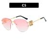 Special-shaped Oversized Rimless Sunglasses Women Brand Designer Shades Eyewear Pilot Sun Glasses Female UV400