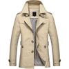 Herren Gewaschener Baumwoll-Trenchcoat Jacke - Übergröße Trendiges Frühjahr/Herbst Oberteil