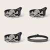 Punk Skull Leather Belt With Alloy Buckle For Men And Casual Wear
