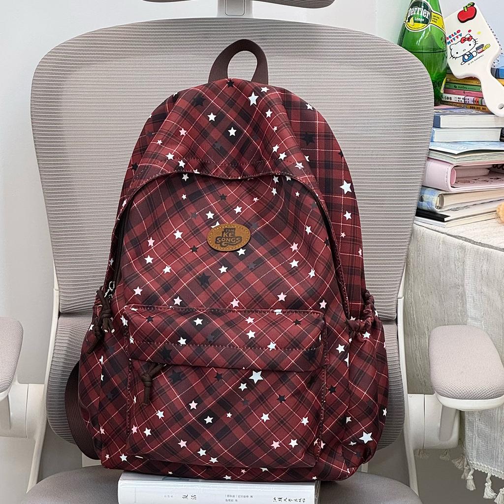 Schoolbag Korean version of junior high school schoolbag female high-value backpack style pattern large-capacity female college student class
