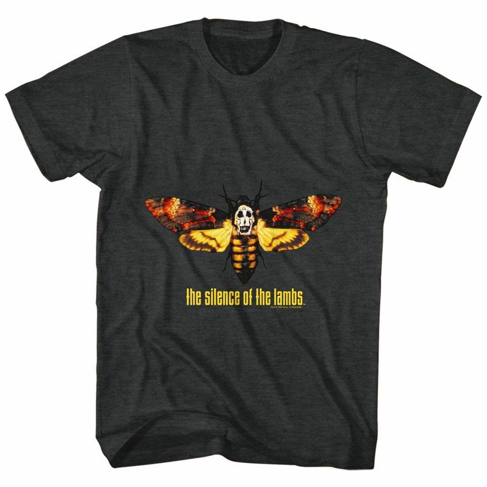 Silence of the Lambs Moth Black Heather Adult T-Shirt Mens Womens Tees Top