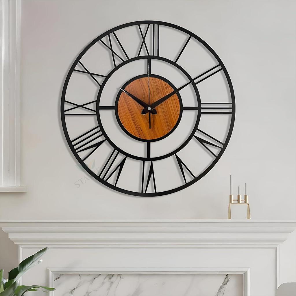 Luxury Metal Wall Clock for Living Room | Stylish Big Size Modern Wall Watch for Bedroom, Hall, Kitchen & Office