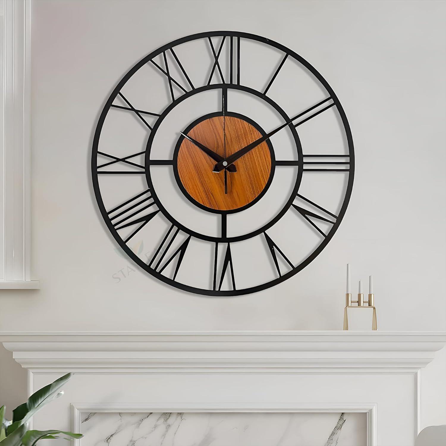 

Luxury Metal Wall Clock for Living Room | Stylish Big Size Modern Wall Watch for Bedroom, Hall, Kitchen & Office 60 CM