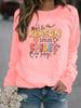 Fashionable Long Sleeve Sweatshirt with Multiple Printed Patterns for Winter, Featuring a Round Neck