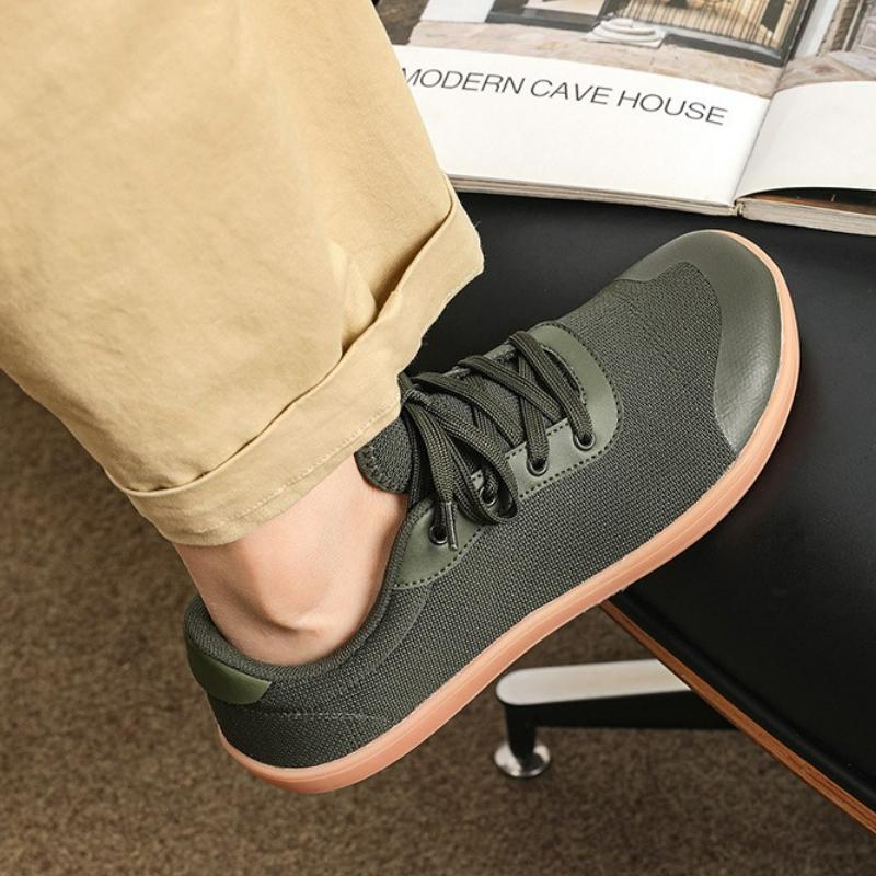 Men's Shoes Wide Barefoot Shoes Outdoor Green Running Shoes Minimalist Breathable Walking Shoe Lace-up Casual Sneakers for Men