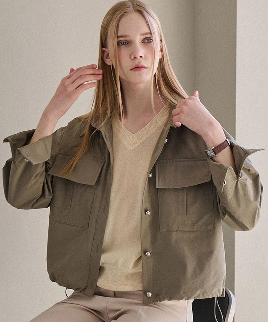 Lusida Roa Pocket Crop Jacket - Khaki