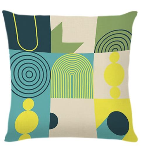 Memphis style geometry Doublesided Printed pillow cover Short plush Suitable living rooms bedrooms sofas throw cushion cover