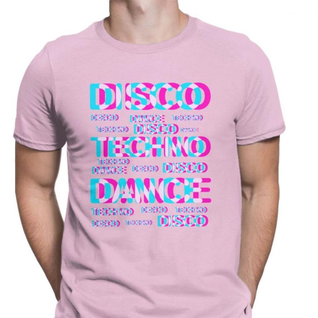 Disco Dance Techno T Shirts Men Cotton Novelty T-Shirt Music Audio Trance Hardcore Tee Fitness Clothes Christmas Day