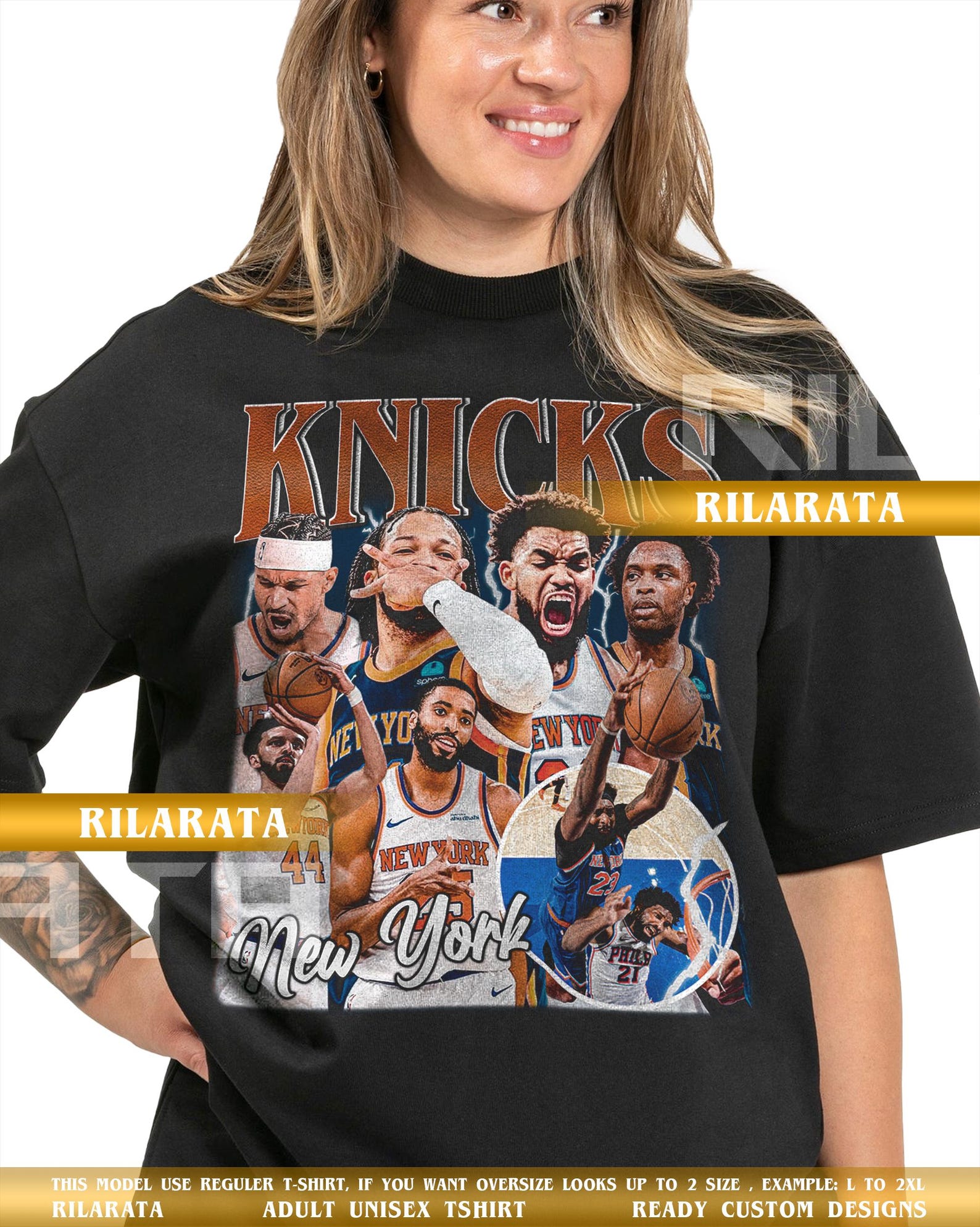 Brunson, KAT, Hart, Anunoby, Bridges, Robinson, Shamet Vintage T-Shirt Gift for Women and Man Shirt Unisex Tee Sport SweaT-Shirt M