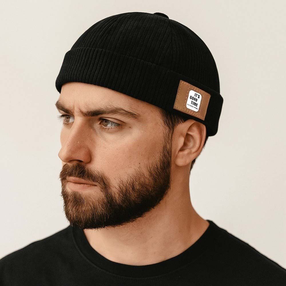 Round Corduroy Brimless Hat Solid Color Dome Melon Cap Landlord Hat Hip Hop Hat  Streetwear
