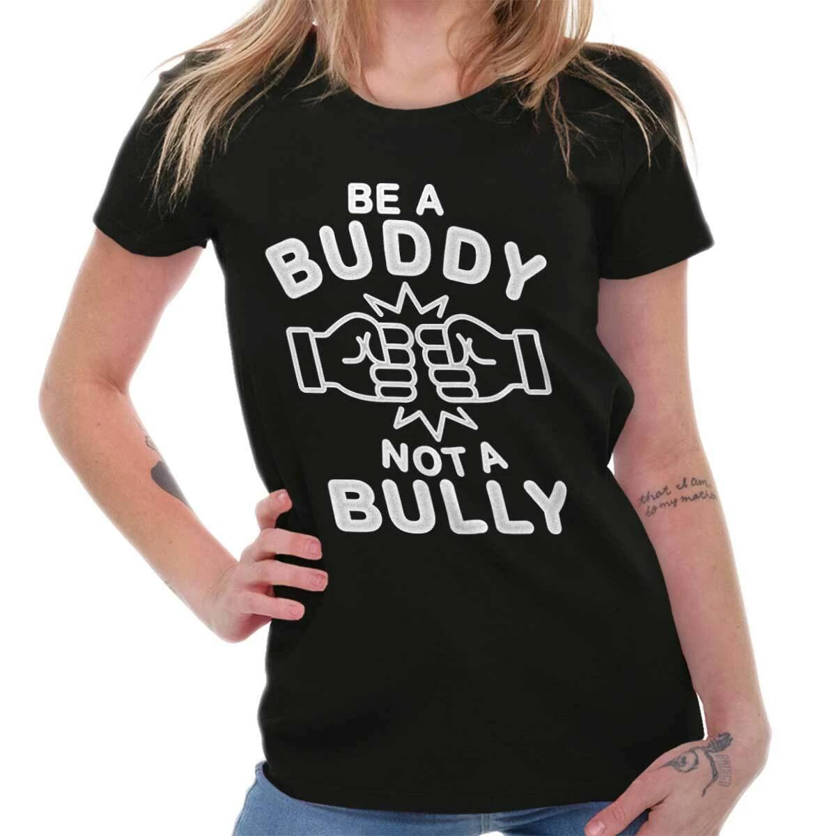 Positivity Be A Buddy Not A Bully Fist Bump Graphic T Shirts for Women T-Shirts S