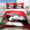 Set Lenzuola con Stampa 2D Design Logo Coniglio NRL 3 Pezzi (Include 1 Copripiumino + 2 Federe Senza Imbottitura), Decorazione camera da letto, Regalo ventilatore
