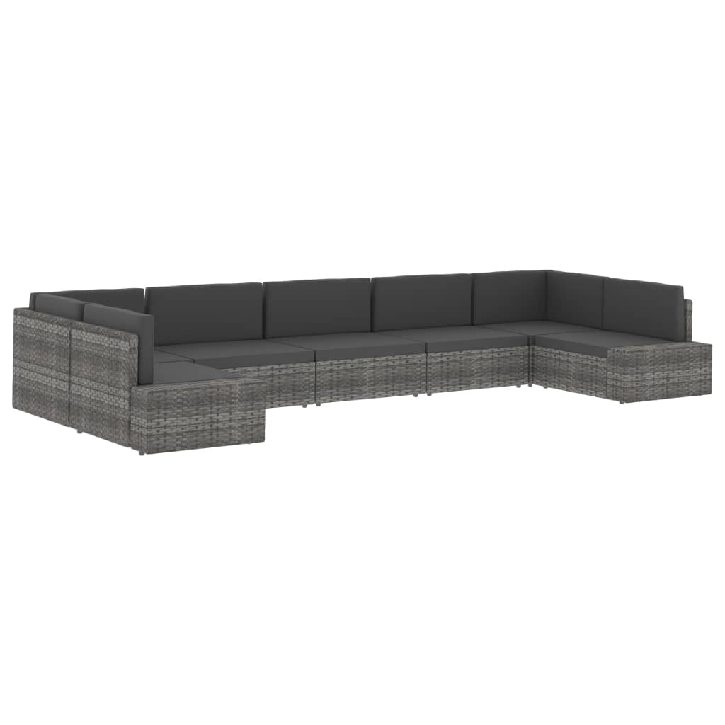 Modulare Ecksofa-Sektion mit Armlehne (Rechte Seite) Poly-Rattan Schwarz
