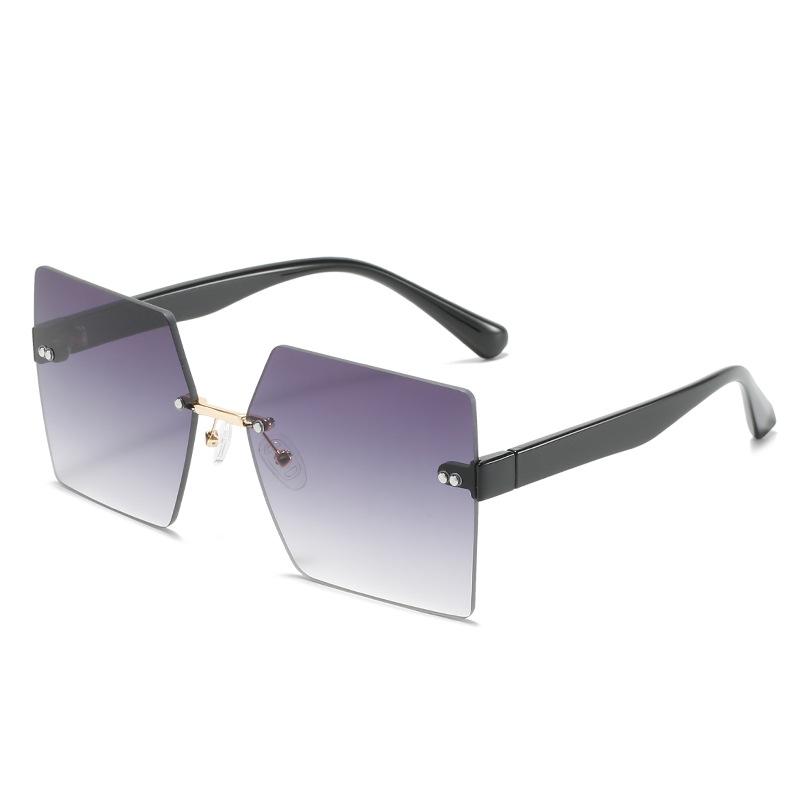 Frameless Sunglasses, Street Photography Personalized Square Pc Glasses, Multi-Color Sunglasses For Women