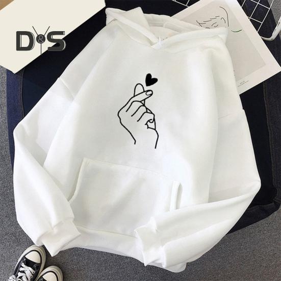 Unisex podzimní zimní mikina s kapucí elastický manžetový lem volná nášivka kapsa tlustý plyš volný jednobarevný potištěný top s kapucí