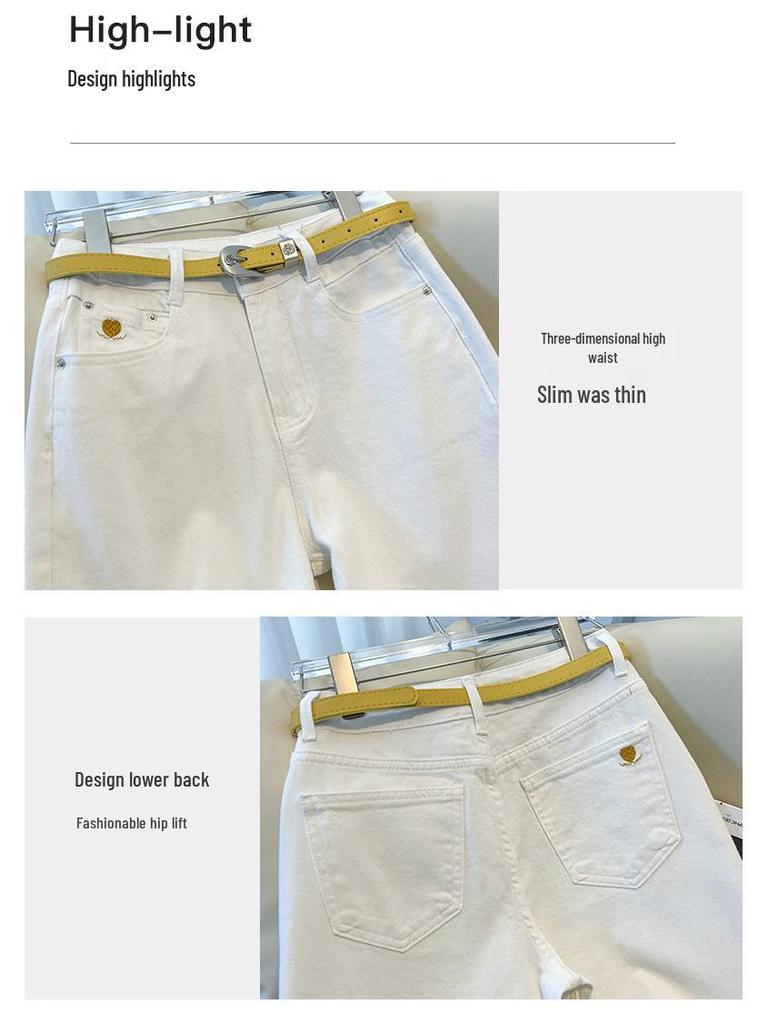 2025 Übergröße Damen Retro Hell Denim Weitbeinige Hosen: Schlankmachend, Bodenlang Frühling/Herbst