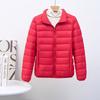Womens Short Down Jacket Slim Fit Stand Collar Lightweight White Duck Coat Plus Size Fall Winter