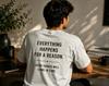 Everything Happens For A Reason Shirt Inspirational Quote Tshirt Positive Mindset Tee Motivational Back Print Unisex Gift