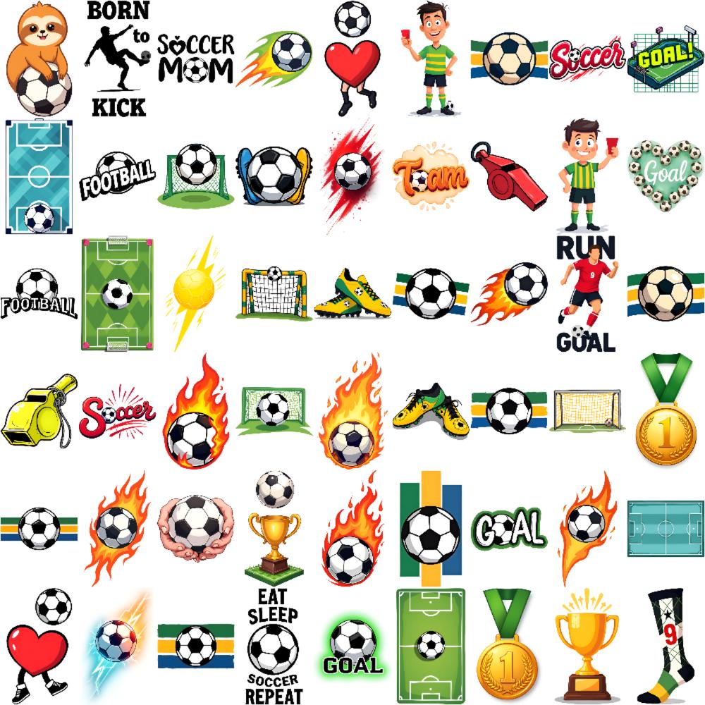 54 Stück Temporäre Tattoos für Kinder Fußball Fake Tattoo Aufkleber Wasserdichte Tattoo Aufkleber für Hand Körper Arm Party Geschenk