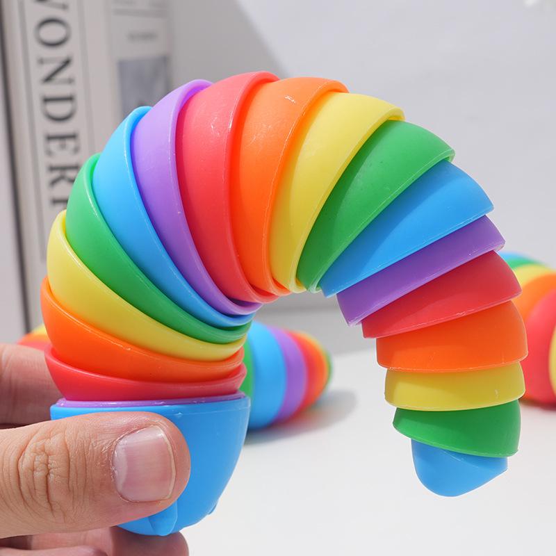 New Douyin-Style Colorful Rainbow Caterpillar Decompression & Educational Toy Slug