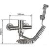 Single Handle Kitchen Faucet Wall Mounted With Hand Shower, With Spray Gun, Kitchen Sink, Stainless Steel Faucet, Hot/cold Water, Laundry Tub, Rotatab