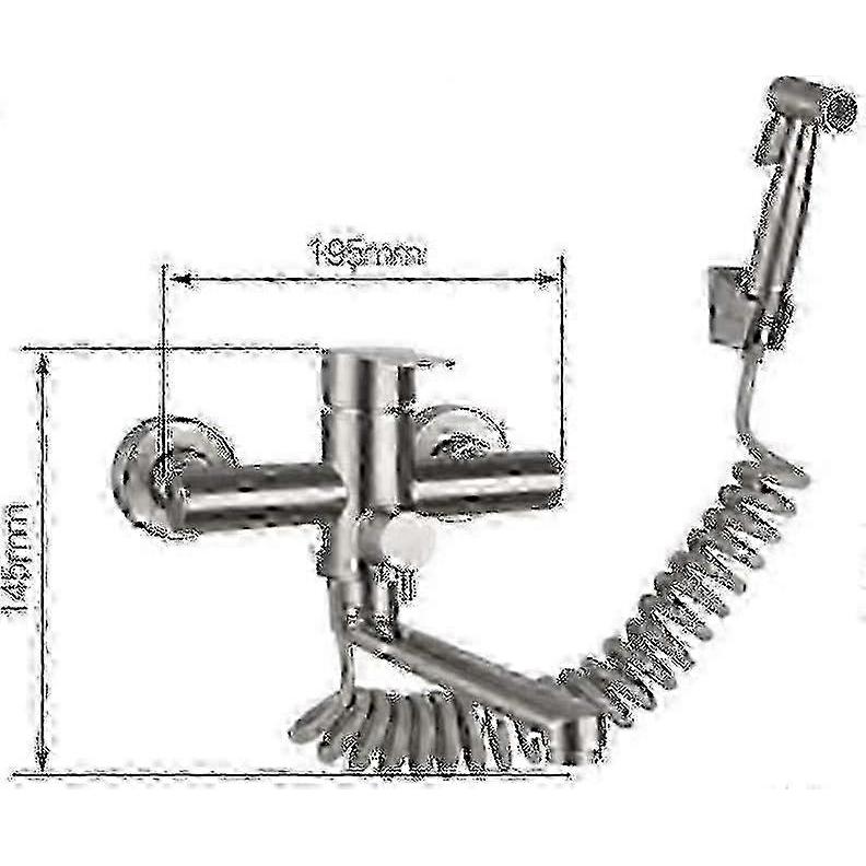 Single Handle Kitchen Faucet Wall Mounted With Hand Shower, With Spray Gun, Kitchen Sink, Stainless Steel Faucet, Hot/cold Water, Laundry Tub, Rotatab