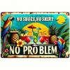 Retro Hawaii Metallblechschild Tropischer Papagei Ananas Cocktail Wandkunst Heimdekor 8x12 Zoll