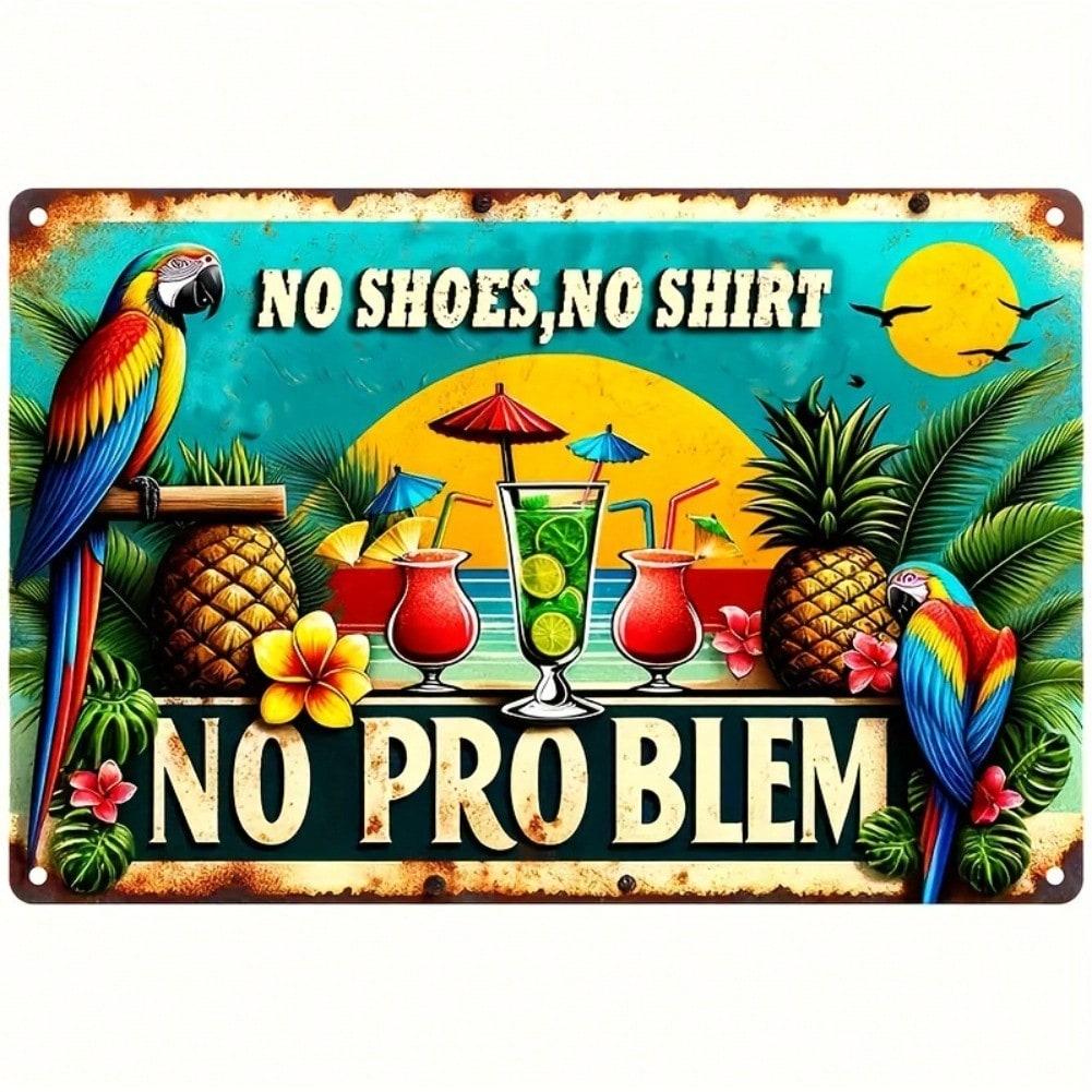 

Retro Hawaii Metal Tin Sign Tropical Parrot Pineapple Cocktail Wall Art Home Decor 8x12 Inch 20x30 різнокольоровий