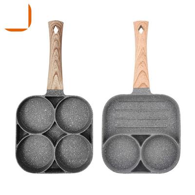 Bratpfanne 4-Loch-Ei-Omelett-Pfannkuchen-Kochen Antihaft-Quadrat-Bratpfanne Topf Küche