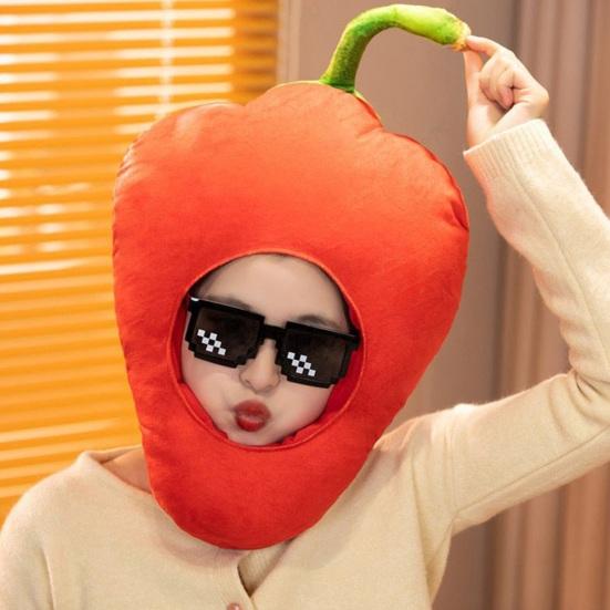 Foto clona Jasné barevné tvar ovoce jídlo Měkká plyšová pokrývka hlavy Otvor pro obličej Kostým internetové celebrity Párty rekvizita